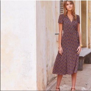 Sezane Amber Wrap Midi Dress
